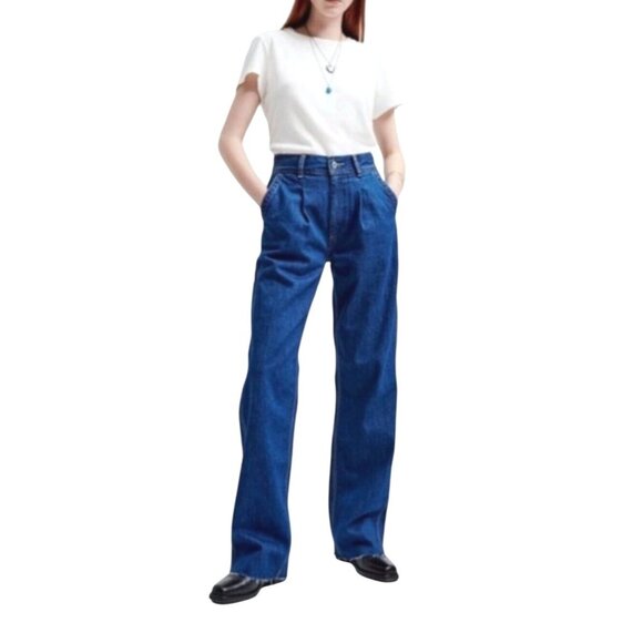 Re/Done High-Rise True Rinse Utility Loose Jeans Blue Denim Size 26 - Picture 1 of 16